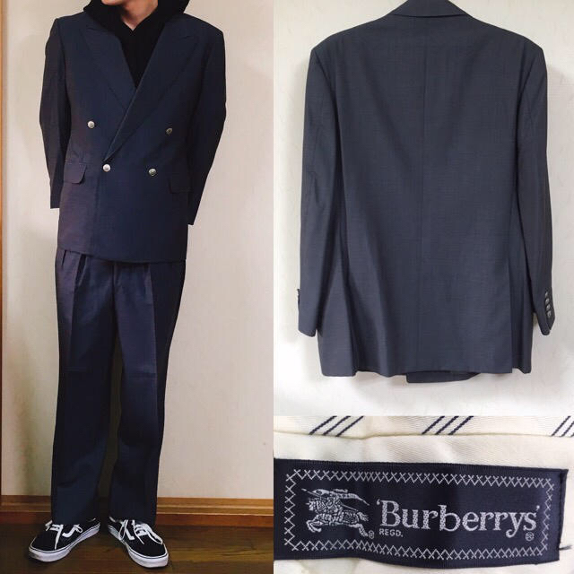 Burberry バーバリー セットアップ ダブルジャケット スーツ ワイド