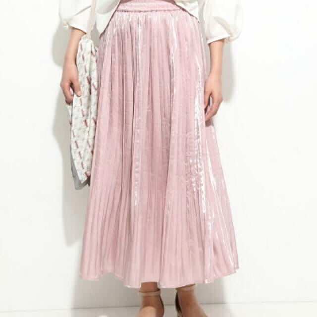 ViS(ヴィス)の新品 VIS シャイニーサテン フェードアウト プリーツスカート レディースのスカート(ロングスカート)の商品写真