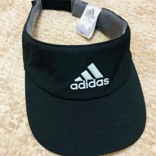 アディダス(adidas)のadidasの黒のサンバイザー(サンバイザー)