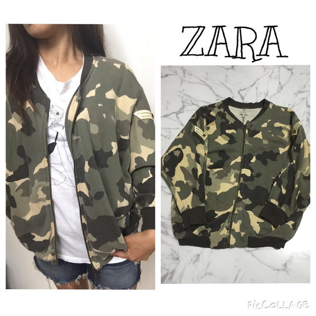 ZARA(ザラ)のZARA＊カモフラドルマンブルゾン レディースのトップス(パーカー)の商品写真