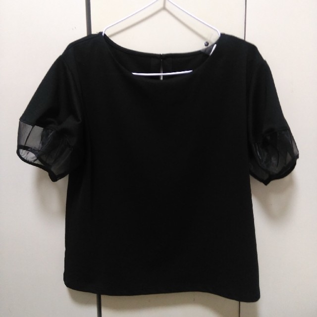 ViS(ヴィス)の♡新品タグ付♡袖シフォンカットソー（ブラック） レディースのトップス(カットソー(半袖/袖なし))の商品写真