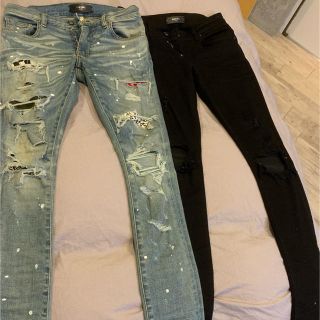 サンローラン(Saint Laurent)のAMIRI(右) 黒 ストレッチ デニム(デニム/ジーンズ)