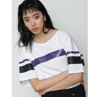 エモダ(EMODA)のEMODA ラインオーバーＴシャツ(Tシャツ(半袖/袖なし))