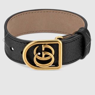 グッチ(Gucci)のグッチ ブレスレット レザーブラック 新品(ブレスレット/バングル)