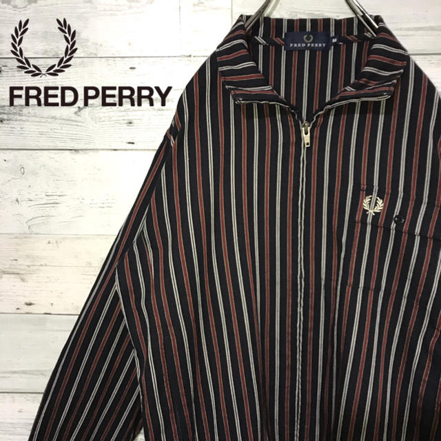 FRED PERRY(フレッドペリー)の【激レア】フレッドペリー☆ワンポイント刺繍ロゴ ストライプ スウィングトップ  メンズのジャケット/アウター(ブルゾン)の商品写真