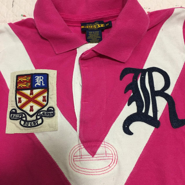 POLO RUGBY(ポロラグビー)のラルフローレン ラグビー ピンクポロシャツ Mサイズ レディースのトップス(ポロシャツ)の商品写真