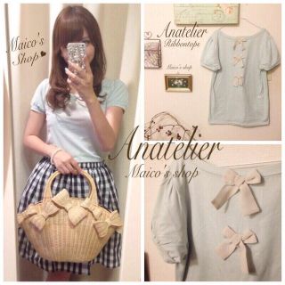 アナトリエ(anatelier)のanatelier♡バックリボンtops(カットソー(半袖/袖なし))