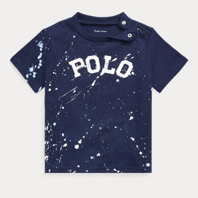 POLO RALPH LAUREN(ポロラルフローレン)の新品　ラルフローレン　サイズ80　ペイントスプラッター　コットンTシャツネイビー キッズ/ベビー/マタニティのベビー服(~85cm)(Ｔシャツ)の商品写真