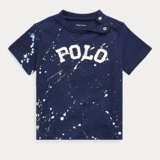 ポロラルフローレン(POLO RALPH LAUREN)の新品　ラルフローレン　サイズ80　ペイントスプラッター　コットンTシャツネイビー(Ｔシャツ)