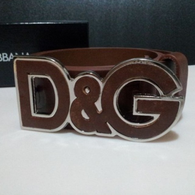 割引発見 D＆G ブラウン ロゴデザインベルト ベルト