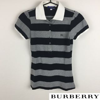 バーバリーブルーレーベル(BURBERRY BLUE LABEL)の美品 BURBERRY BLUE LABEL 半袖ポロシャツ ボーダー(ポロシャツ)