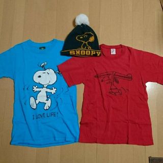 スヌーピー(SNOOPY)のスヌーピーTシャツ2枚組&ニット帽 セット販売(Tシャツ/カットソー(半袖/袖なし))