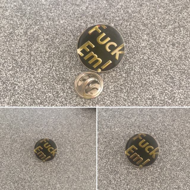 fuck em blk pin fugazi 2pins authentic