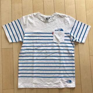 ザノースフェイス(THE NORTH FACE)の美品☆THE NORTH FACE ノースフェイス☆プリントボーダーT☆メンズＬ(Tシャツ/カットソー(半袖/袖なし))