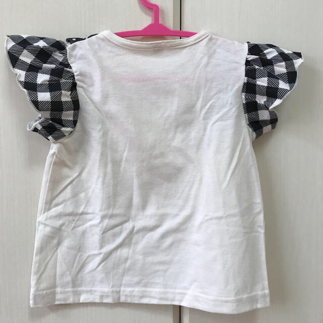 西松屋(ニシマツヤ)の西松屋 袖フリル トップス  90cm キッズ/ベビー/マタニティのキッズ服女の子用(90cm~)(Tシャツ/カットソー)の商品写真
