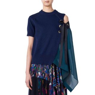 サカイ(sacai)の新品 sacai 2019SS サカイ 今期 ニット プルオーバー 切替 完売(Tシャツ(半袖/袖なし))