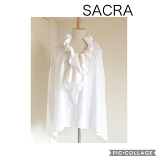 サクラ(SACRA)のSACRA Aライン フリルブラウス(シャツ/ブラウス(半袖/袖なし))