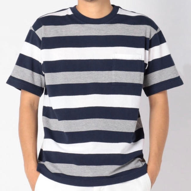 SHIPS JET BLUE(シップスジェットブルー)の新品タグ付 SHIPS JET BLUE  梨地ボーダーＴシャツ Lサイズ メンズのトップス(Tシャツ/カットソー(半袖/袖なし))の商品写真