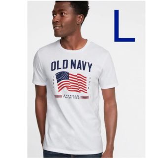 オールドネイビー(Old Navy)の2019年限定★OLD NAVY メンズL 星条旗フラッグTシャツ ホワイト(Tシャツ/カットソー(半袖/袖なし))