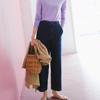 ユニクロ(UNIQLO)の★ユニクロ人気のストレート★73sizeハイウエストワイドストレート(デニム/ジーンズ)