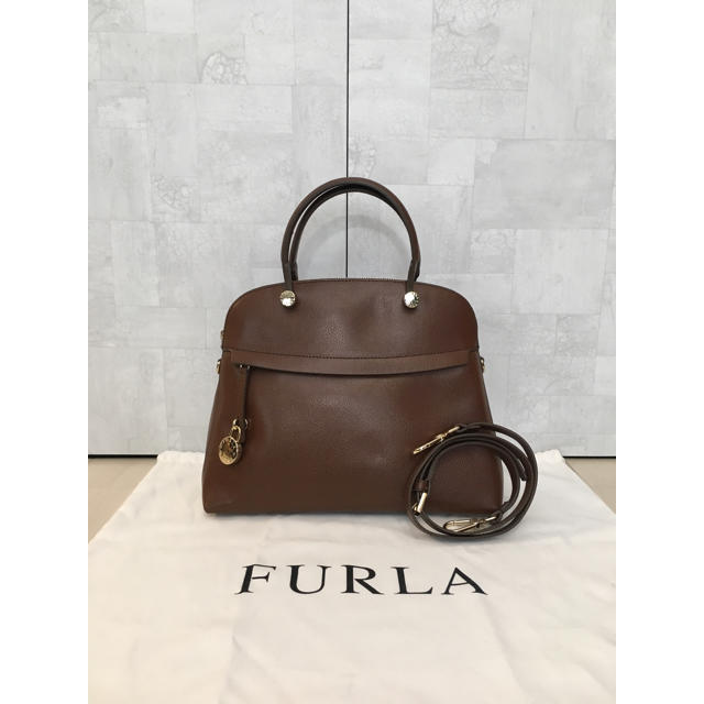 【超美品】フルラ FURLA パイパーM レディース ハンドバッグ ブラウン 茶