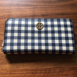 トリーバーチ(Tory Burch)のトリーバーチ長財布☆ギンガムチェックネイビー☆(財布)