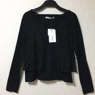 マウジー(moussy)の【新品】moussy   レース切り替え トップス (1) マウジー(カットソー(長袖/七分))