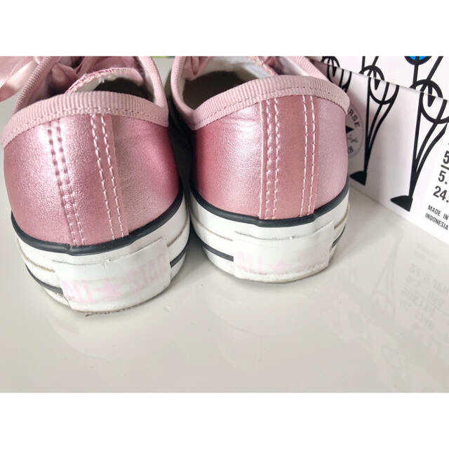 CONVERSE(コンバース)のコンバース オールスター サテン メタリック ラメ ピンク リボン ローカット  レディースの靴/シューズ(スニーカー)の商品写真