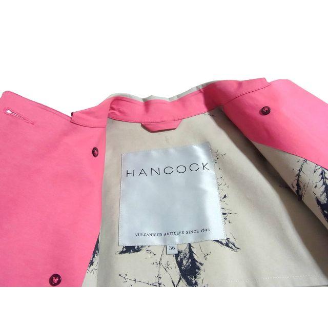ハンコック HANCOCK ゴム引き Aライン ショート コート 36 ピンク