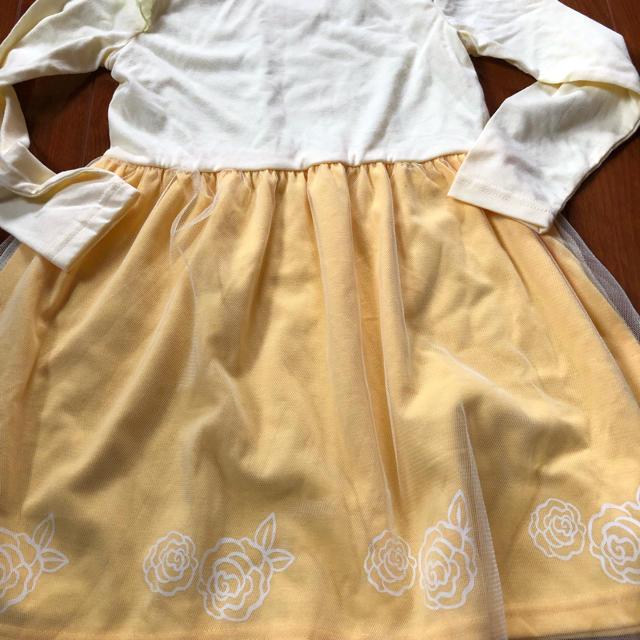 新品 ディズニー美女と野獣  ワンピース キッズ/ベビー/マタニティのキッズ服女の子用(90cm~)(ワンピース)の商品写真