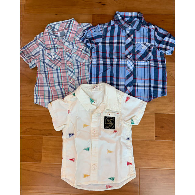 Old Navy(オールドネイビー)の男の子のシャツ3枚セット キッズ/ベビー/マタニティのベビー服(~85cm)(シャツ/カットソー)の商品写真