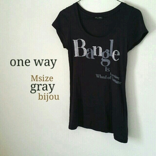 ワンウェイ(one*way)のM【one way】ビジュー付Tシャツ☆(Tシャツ(半袖/袖なし))