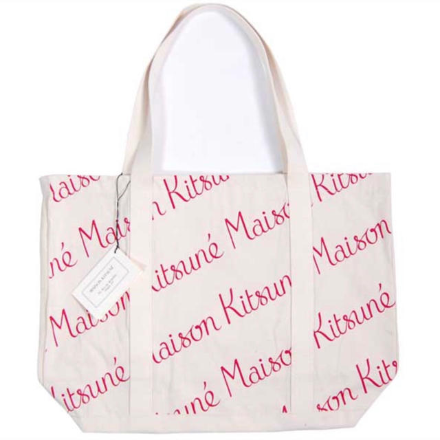 ????新品???? MAISON KITSUNE ブランド ストライプ トートバッグ