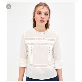 ザラ(ZARA)のZARA レース ロマンティックブラウス(シャツ/ブラウス(長袖/七分))