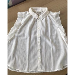 ダブルクローゼット(w closet)のw closet シャツ ホワイト×オレンジ ボーダー(シャツ/ブラウス(半袖/袖なし))