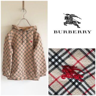 バーバリー(BURBERRY)のバーバリー ホースロゴ刺繍 ノバチェックパーカー M 三陽商会(パーカー)