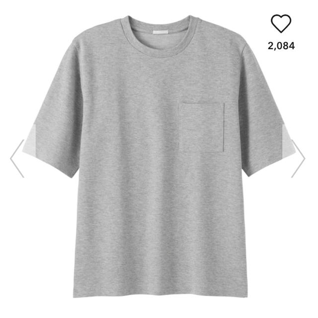 GU(ジーユー)のGU クルーネックTシャツ(五分袖) メンズのトップス(Tシャツ/カットソー(半袖/袖なし))の商品写真