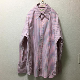 L.L.Bean - LLビーン オーバーサイズ ピンクストライプシャツの通販 by ...