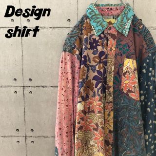 【美品】90's 総柄 インド綿 柄シャツ(シャツ)