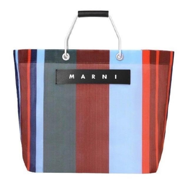 MARNI 　ストライプバッグ 　ラッカーレッド　新品マルニピクニックバッグ