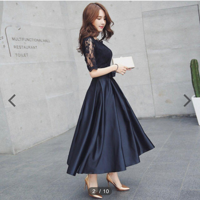 ワンピース ドレス ブラック XXXL レディースのフォーマル/ドレス(ロングドレス)の商品写真