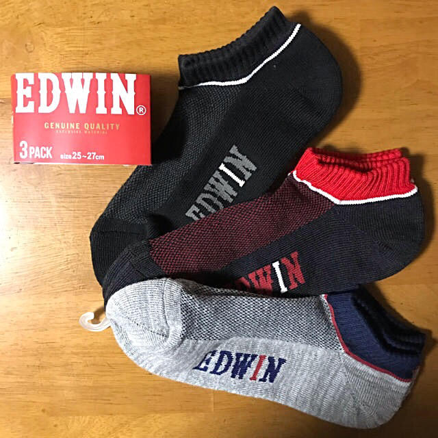 EDWIN(エドウィン)のメンズ靴下 ＥＤＷＩＮ ２５〜２７㎝ ３足セット メンズのレッグウェア(ソックス)の商品写真