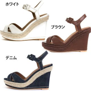 ランダ(RANDA)の新品 RANDA ランダ ウェッジソール デニム サンダル(サンダル)