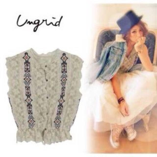 Ungrid(アングリッド)のungrid♡刺繍レースブラウス レディースのトップス(シャツ/ブラウス(半袖/袖なし))の商品写真