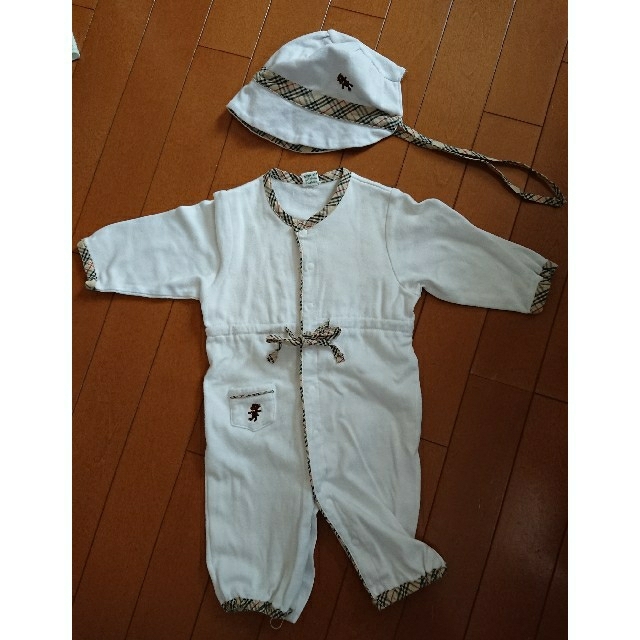 【ふじさん様専用】新生児2ウェイオールと帽子のセット キッズ/ベビー/マタニティのベビー服(~85cm)(カバーオール)の商品写真