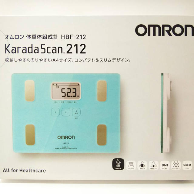 OMRON(オムロン)のオムロン 体重体組成計 カラダスキャン HBF-212-B ブルー スマホ/家電/カメラの美容/健康(体重計/体脂肪計)の商品写真