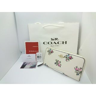 コーチ(COACH)の【新品未使用】COACH  ホワイト 花柄 長財布  母の日特別セール(財布)