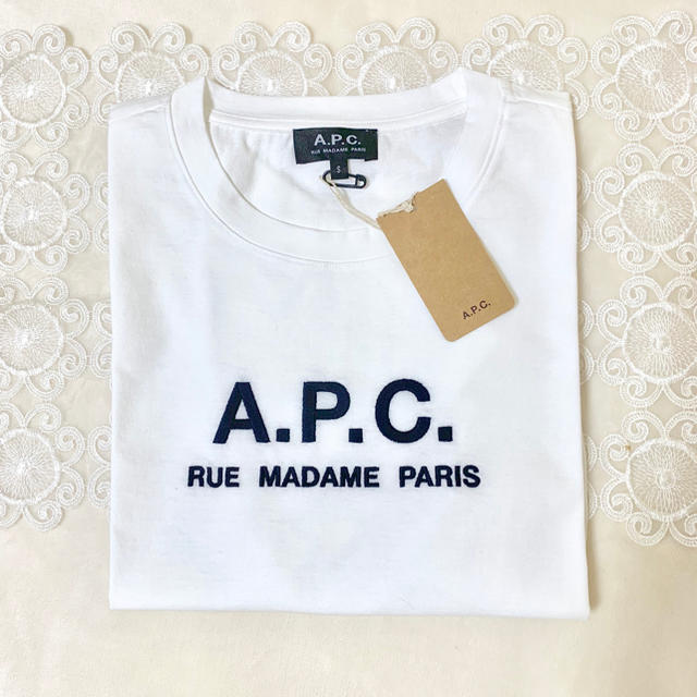 Tシャツ(半袖/袖なし)新品未使用 Sサイズ APC ロゴ刺繍 Tシャツ