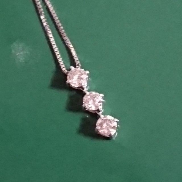 ツツミ　ルベライト　ネックレス　k14WG  トリリアント　0.67ct