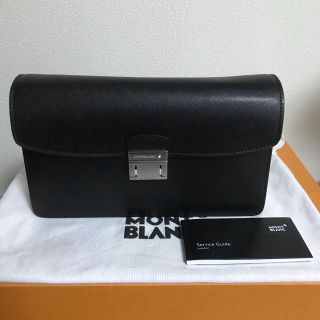 【美品★】MONTBLANC
セカンドバッグ  ブラック レザー クラッチバッグ　ファッション　定番　人気　ブランド　シンプル　メンズ　松山久万ノ台店